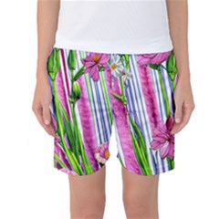 Cherished Blooms – Watercolor Flowers Botanical Women s Basketball Shorts by GardenOfOphir