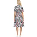 Retro Topical Botanical Flowers Button Top Knee Length Dress View2