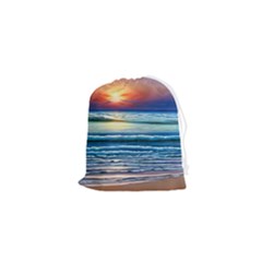 Sunset Beach Waves Drawstring Pouch (xs) by GardenOfOphir