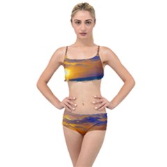 Nature Sunset Layered Top Bikini Set by GardenOfOphir