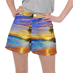 Sunrise At The Beach Ripstop Shorts by GardenOfOphir