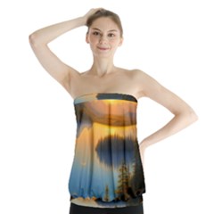 Distant Sunset Strapless Top by GardenOfOphir