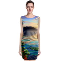 Exquisite Sunset Classic Sleeveless Midi Dress by GardenOfOphir