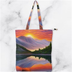 Flaming Sunset Double Zip Up Tote Bag by GardenOfOphir