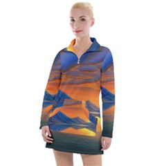 Glorious Sunset Women s Long Sleeve Casual Dress by GardenOfOphir