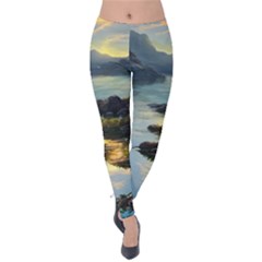 Incredible Sunset Velvet Leggings by GardenOfOphir