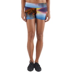 Immaculate Sunset Yoga Shorts by GardenOfOphir