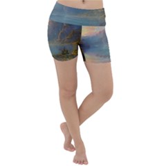 Marvelous Sunset Lightweight Velour Yoga Shorts by GardenOfOphir