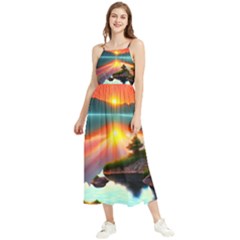 Gorgeous Sunset Boho Sleeveless Summer Dress by GardenOfOphir