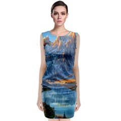 Majestic Lake Landscape Classic Sleeveless Midi Dress by GardenOfOphir