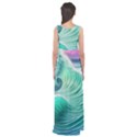 Pink Sky Blue Ocean Waves Empire Waist Maxi Dress View2