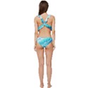 Blue Ocean Wave Watercolor Ii Low Cut Ruffle Edge Bikini Set View4