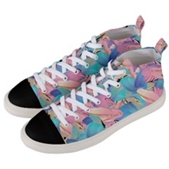 Painting Watercolor Abstract Design Artistic Ink Men s Mid-top Canvas Sneakers by Ravend