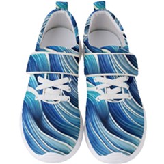 Sunny Ocean Wave Men s Velcro Strap Shoes by GardenOfOphir