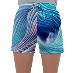 Ocean Waves Pastel Sleepwear Shorts by GardenOfOphir