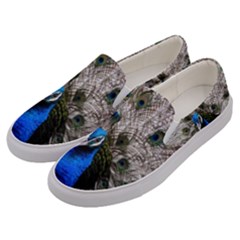 Peacock Bird Animal Feather Nature Colorful Men s Canvas Slip Ons by Ravend