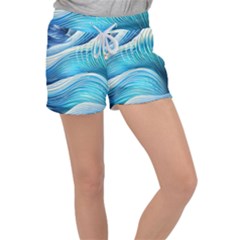 Sea Of Blue Velour Lounge Shorts by GardenOfOphir