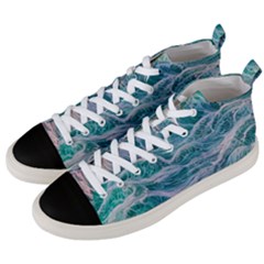 Waves Of The Ocean Ii Men s Mid-top Canvas Sneakers by GardenOfOphir