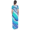 Ocean Waves In Pastel Tones Short Sleeve Maxi Dress View2