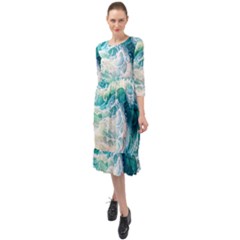 The Endless Sea Ruffle End Midi Chiffon Dress by GardenOfOphir