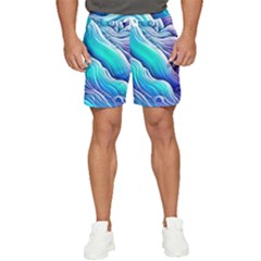 Ocean Waves In Pastel Tones Men s Runner Shorts by GardenOfOphir