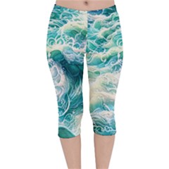 The Endless Sea Velvet Capri Leggings  by GardenOfOphir