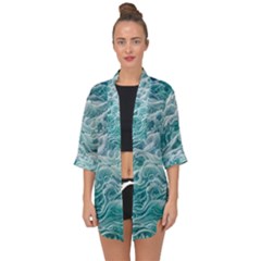 Nature Ocean Waves Open Front Chiffon Kimono by GardenOfOphir