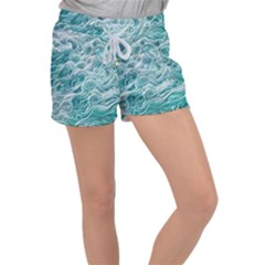 Nature Ocean Waves Velour Lounge Shorts by GardenOfOphir