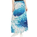 Abstract Blue Ocean Wave Ii Maxi Chiffon Skirt View1