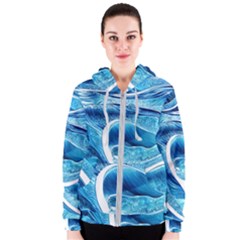 Blue Wave Women s Zipper Hoodie by GardenOfOphir