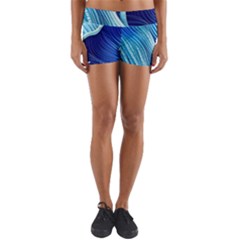 Wave Yoga Shorts by GardenOfOphir