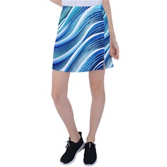 Blue Ocean Waves Tennis Skirt by GardenOfOphir