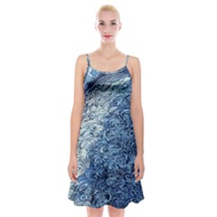 Waves Of The Ocean Spaghetti Strap Velvet Dress by GardenOfOphir