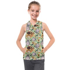 My Neighbor Totoro Pattern Kids  Sleeveless Hoodie by Jancukart