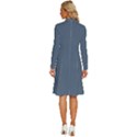 Paynes Grey	 - 	Long Sleeve Shirt Collar A-Line Dress View4