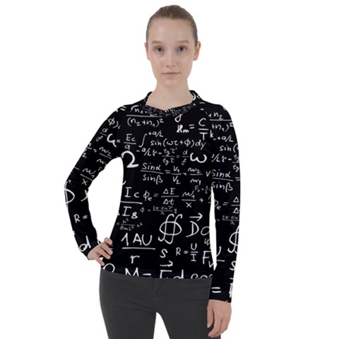 E=mc2 Text Science Albert Einstein Formula Mathematics Physics Women s Pique Long Sleeve Tee by Jancukart