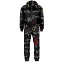 Black Background With Text Overlay Mathematics Formula Board Hooded Jumpsuit (Men) View2