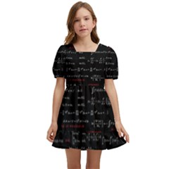 Black Background With Text Overlay Digital Art Mathematics Kids  Short Sleeve Dolly Dress