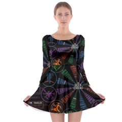 Zodiac Geek Long Sleeve Skater Dress by Jancukart