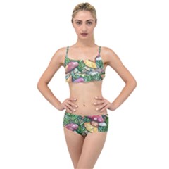 Sacred Mushroom Charm Layered Top Bikini Set by GardenOfOphir