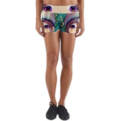 Enchantment Mushrooms Yoga Shorts by GardenOfOphir