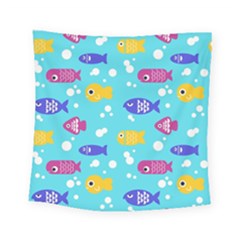 Fish Graphic Seamless Pattern Seamless Pattern Square Tapestry (small) by Ravend