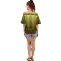 Zig Zag Chevron Classic Pattern Off Shoulder Short Sleeve Top View2