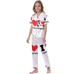 I Love Jennifer  Kids  Satin Short Sleeve Pajamas Set by ilovewhateva