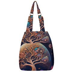 Trees Dream Art Intricate Patterns Digital Nature Center Zip Backpack by Ravend