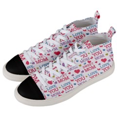 Love Mom Happy Mothers Day I Love Mom Graphic Men s Mid-top Canvas Sneakers by Ravend