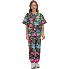 Magicians  Mushrooms Kids  Tee And Pants Sports Set by GardenOfOphir