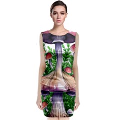 Conjuring Charm Of The Mushrooms Sleeveless Velvet Midi Dress by GardenOfOphir