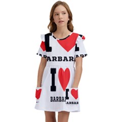 I Love Barbara Kids  Frilly Sleeves Pocket Dress by ilovewhateva