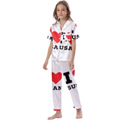 I Love Susan Kids  Satin Short Sleeve Pajamas Set by ilovewhateva